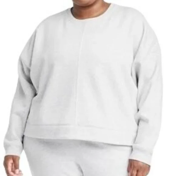 Plus Size Cotton Fleece Crewneck Cropped Sweatshirt | All in Motion | 4X - Picture 11 of 11